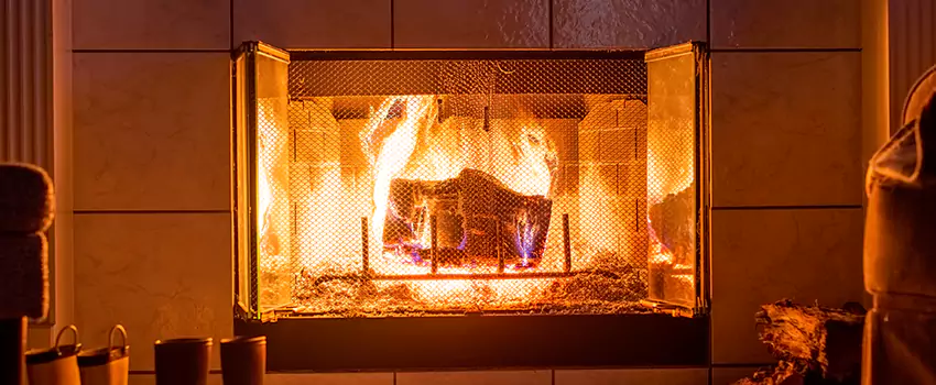 Mendota Hearth Landscape Fireplace Installation in Long Beach, New York